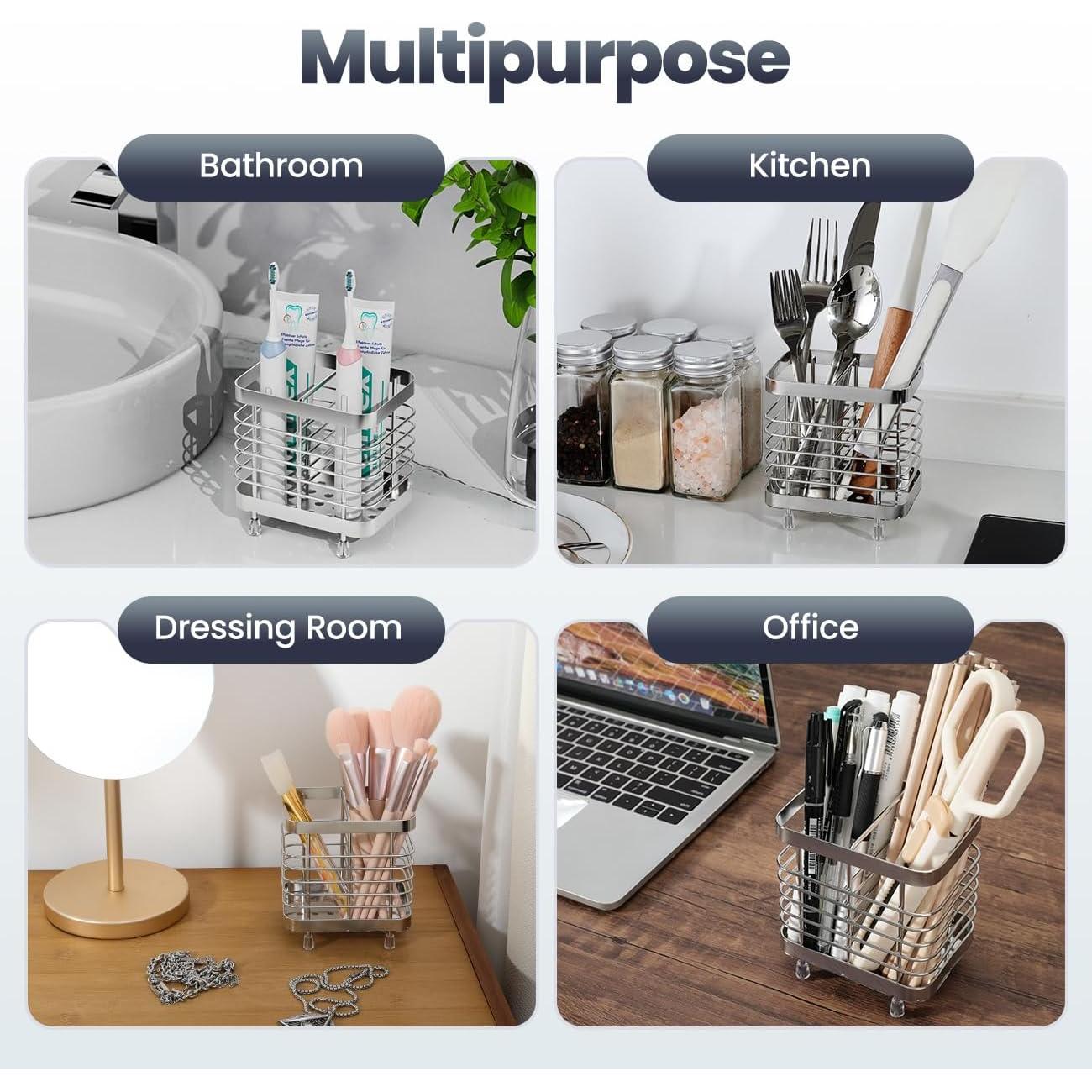 Soporte de Cepillos de Dientes Luxspire Acero Inoxidable 2 Ranuras