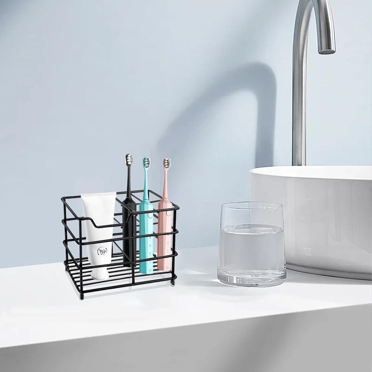 Soporte para Cepillos de Dientes YOLCAR Acero Inoxidable Negro