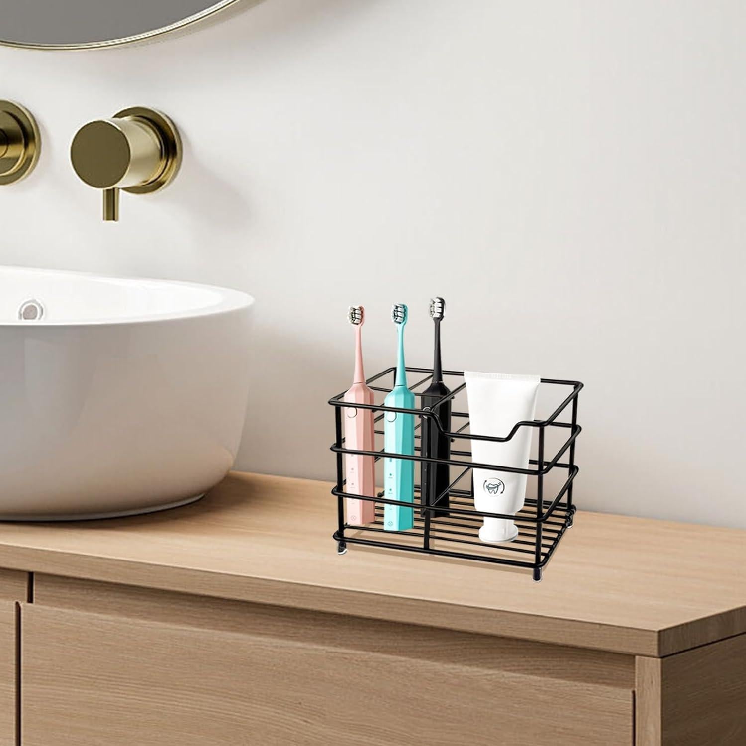 Soporte para Cepillos de Dientes YOLCAR Acero Inoxidable Negro