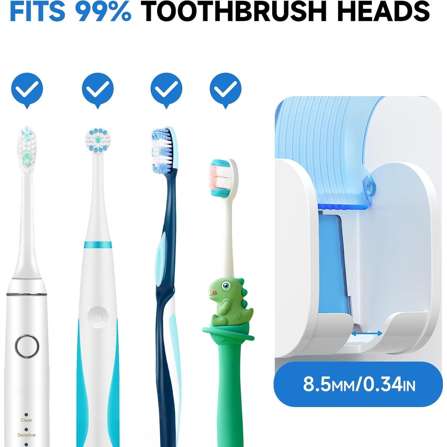 Soporte para Cepillos de Dientes EKOTTOK Montaje en Pared 2 Piezas