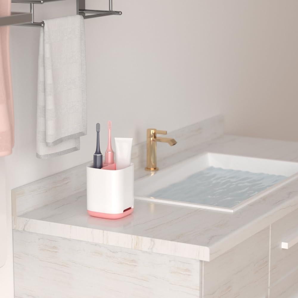Soporte para Cepillos de Dientes CUEPAINT Rosa 3 Compartimentos