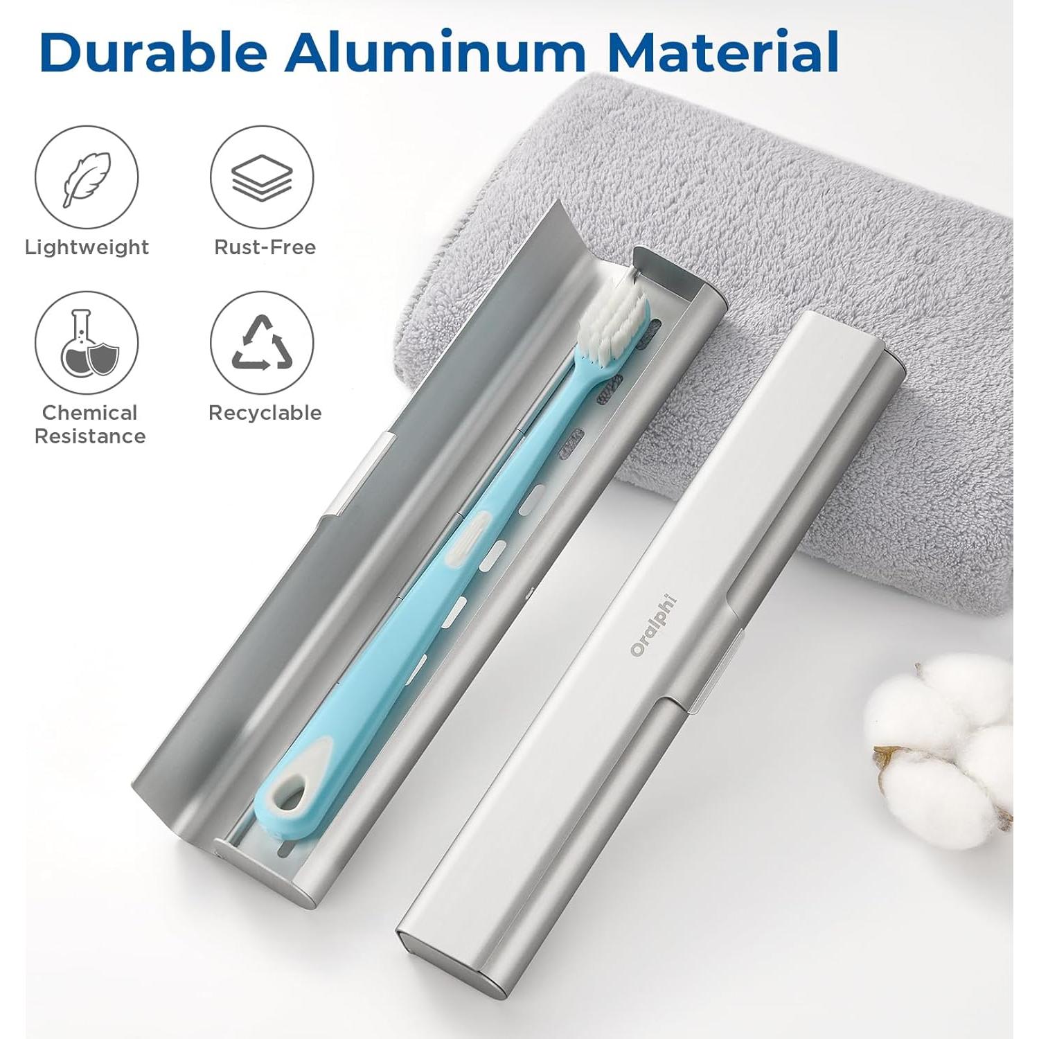 Estuche de Cepillo de Dientes Aluminio Oralphi Plata 1 Paquete