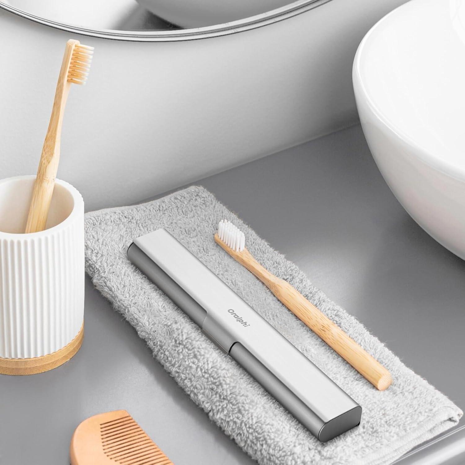 Estuche de Cepillo de Dientes Aluminio Oralphi Plata 1 Paquete