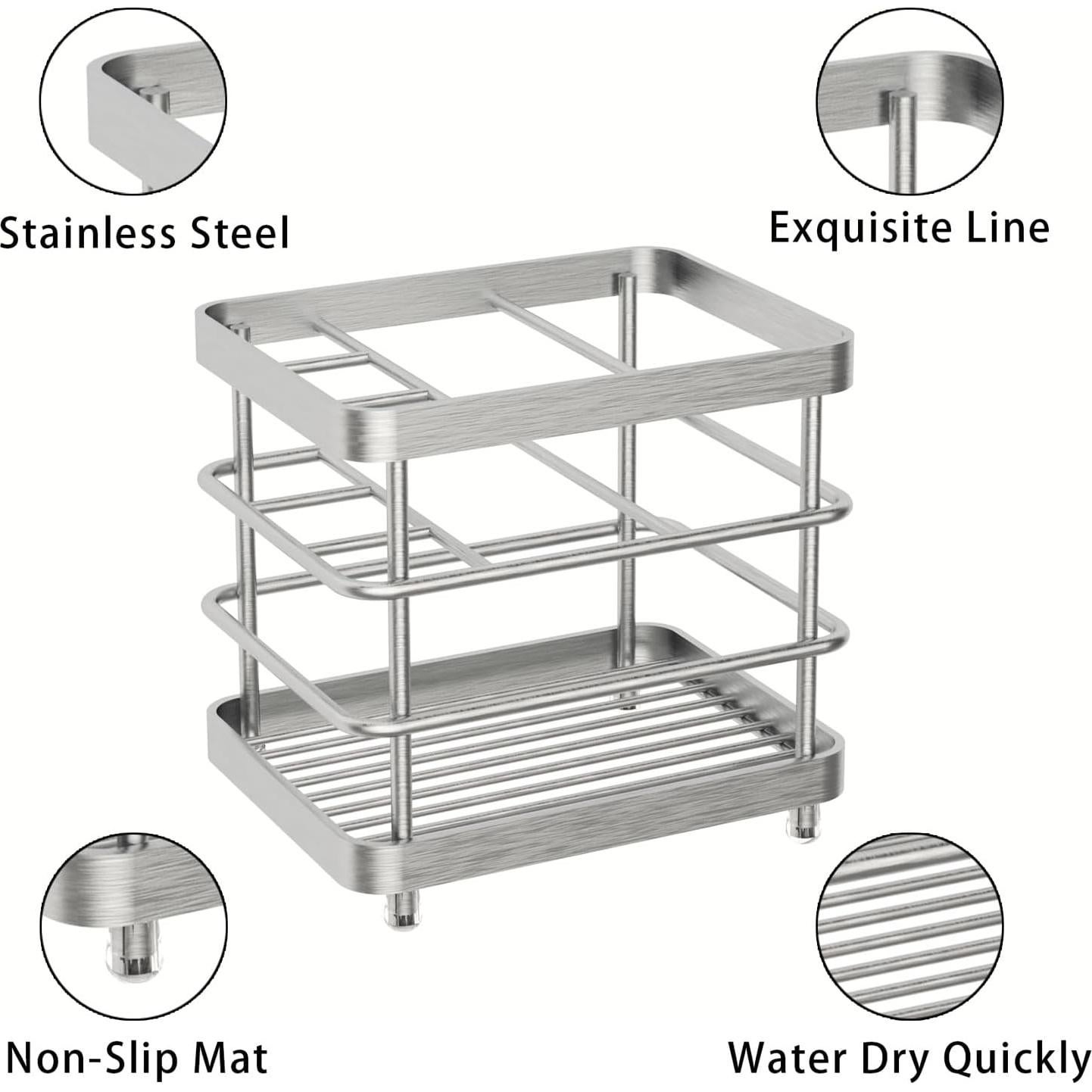 Soporte para Cepillos de Dientes WHALCHI Acero Inoxidable 5 Ranuras