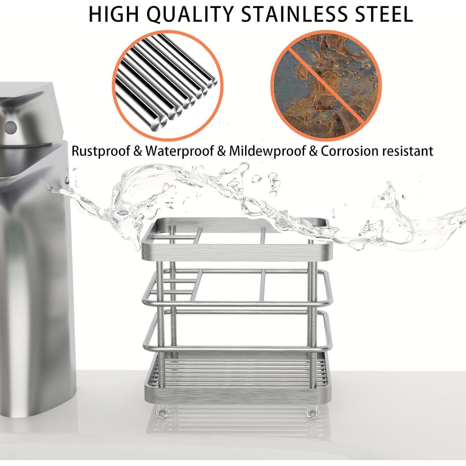 Soporte para Cepillos de Dientes WHALCHI Acero Inoxidable 5 Ranuras