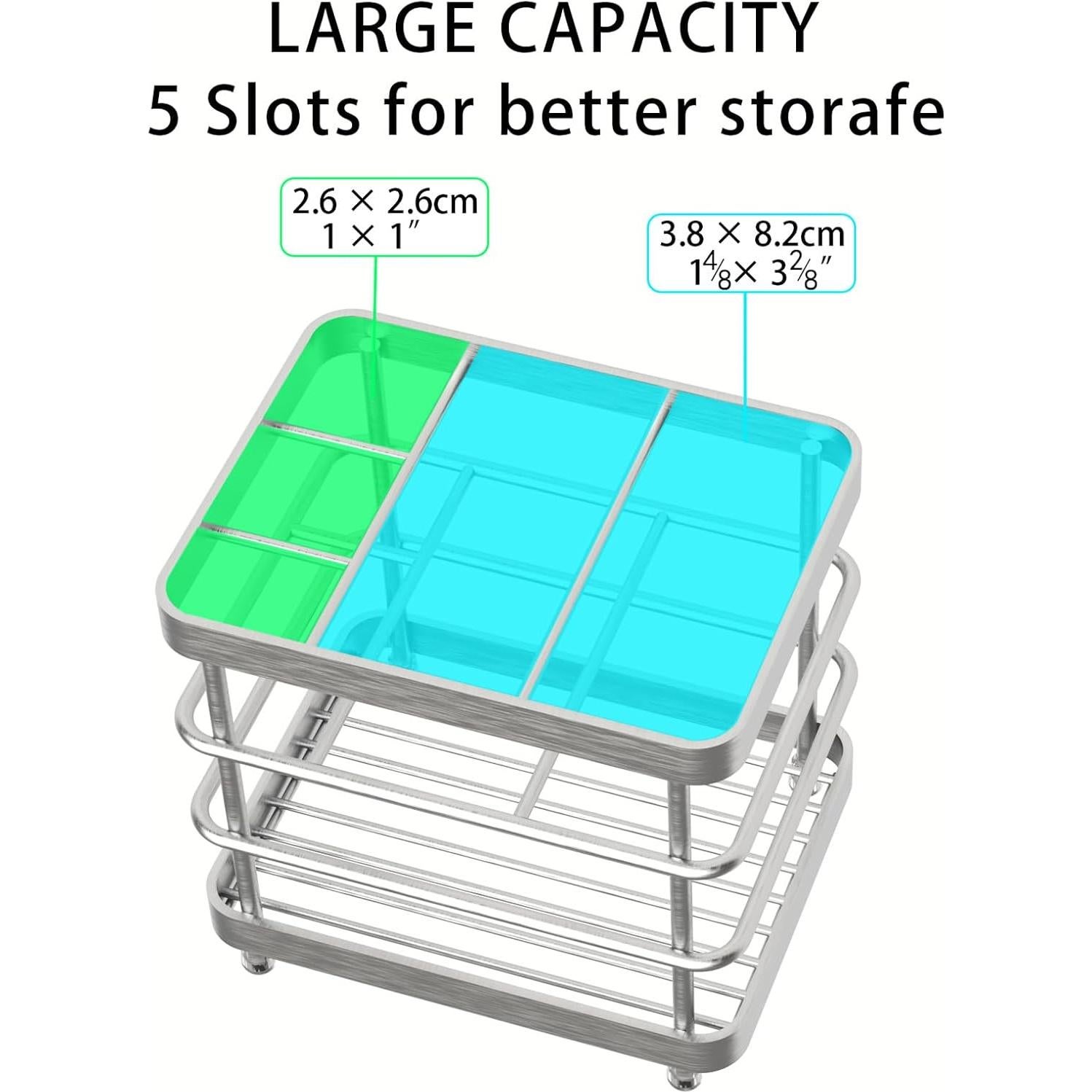 Soporte para Cepillos de Dientes WHALCHI Acero Inoxidable 5 Ranuras