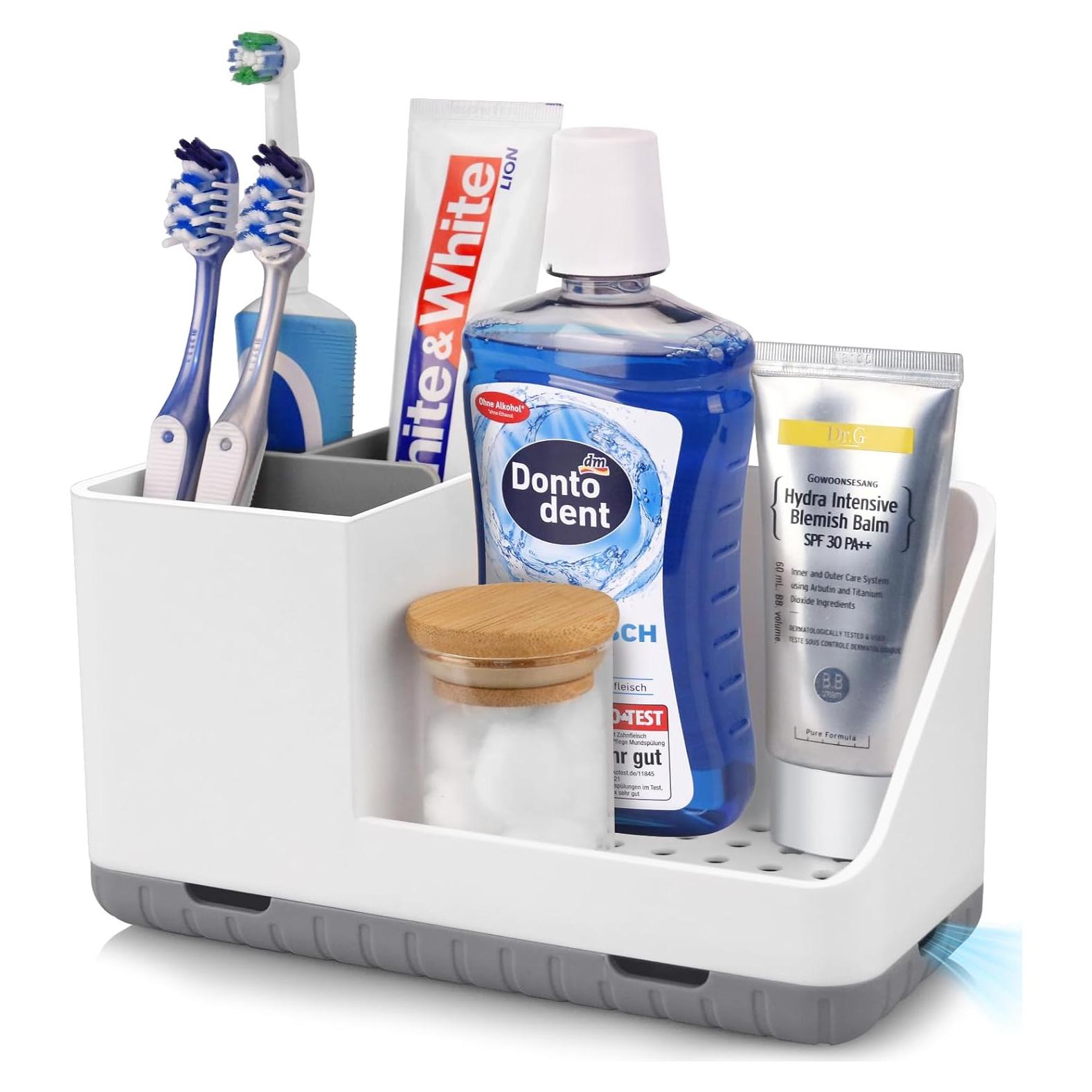 Soporte para Cepillos de Dientes PARKMANI Gris con Drenaje