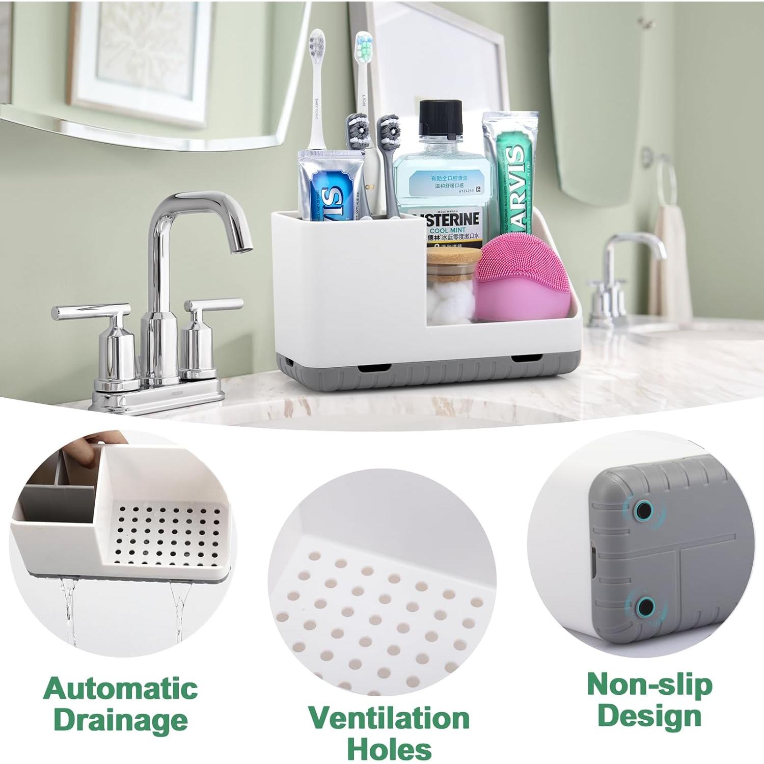 Soporte para Cepillos de Dientes PARKMANI Gris con Drenaje