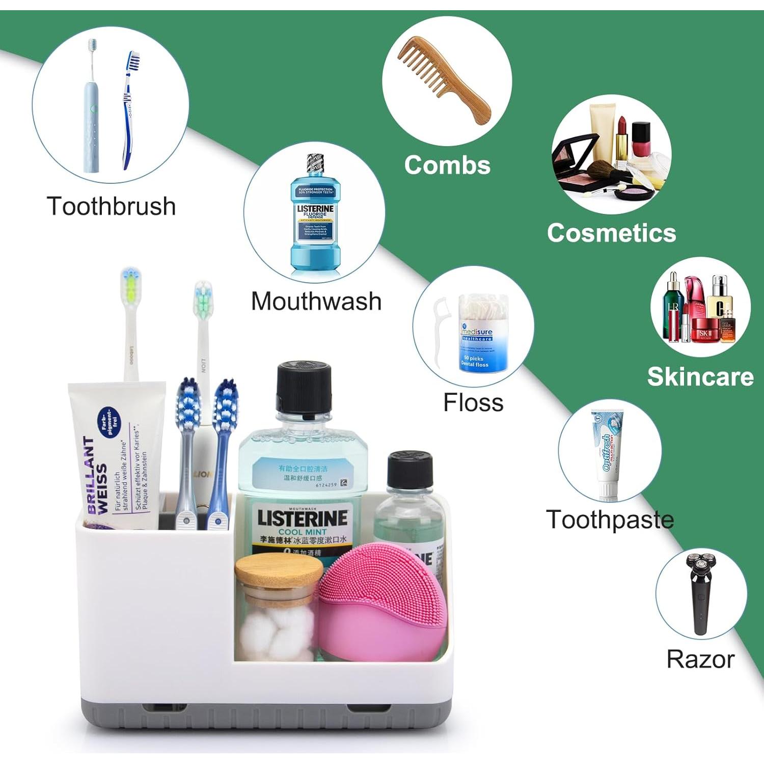 Soporte para Cepillos de Dientes PARKMANI Gris con Drenaje