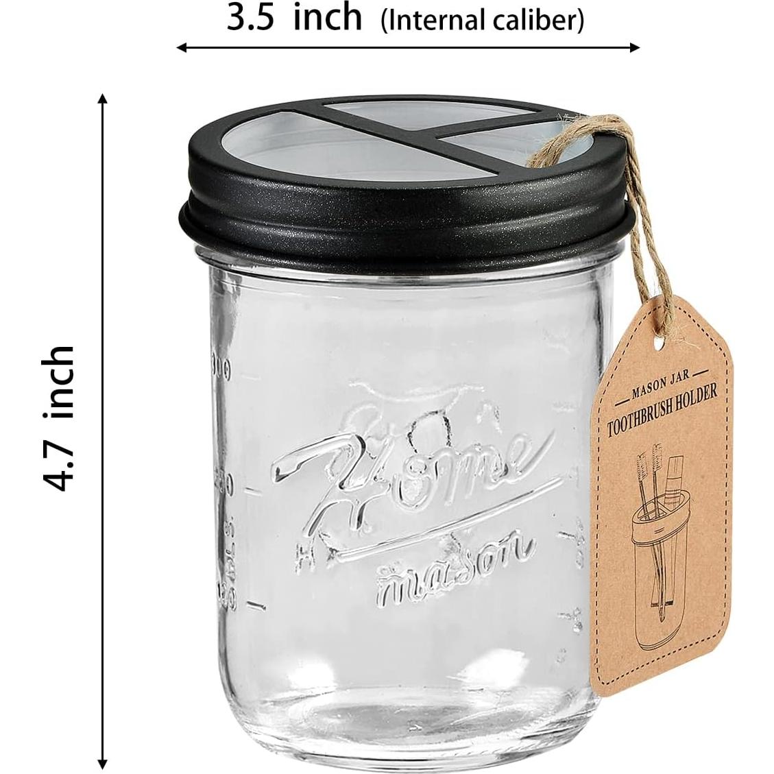 Soporte para Cepillos de Dientes SheeChung Vidrio Negro 3 Compartimentos