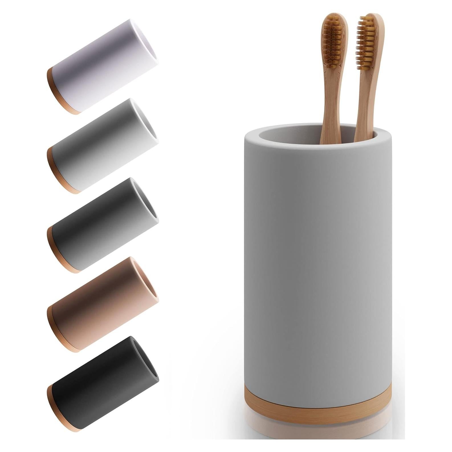 Soporte para Cepillos de Dientes Matani Bambú Diatomita Gris