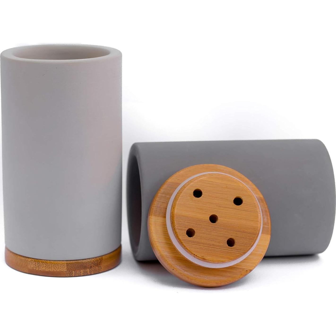 Soporte para Cepillos de Dientes Matani Bambú Diatomita Gris