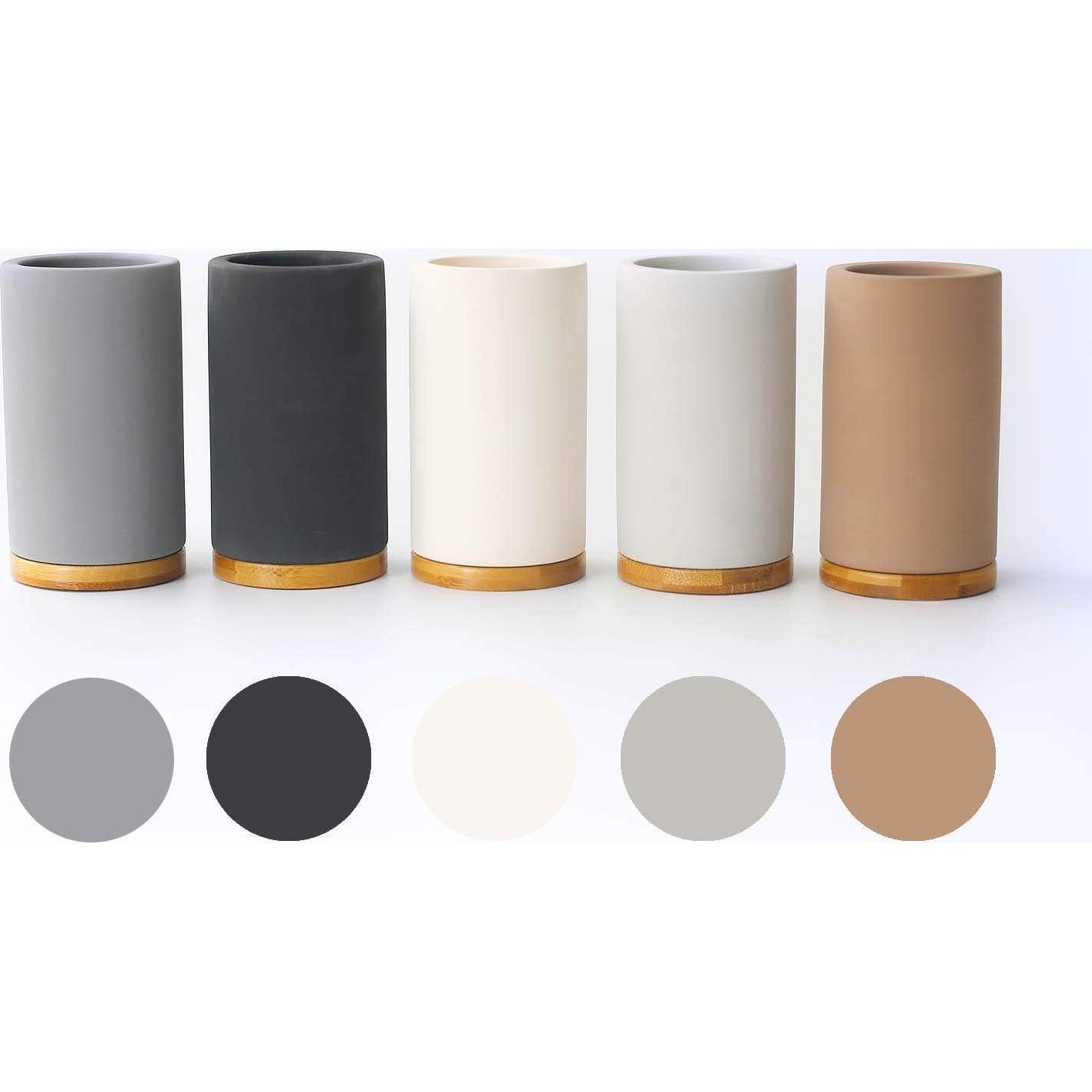 Soporte para Cepillos de Dientes Matani Bambú Diatomita Gris