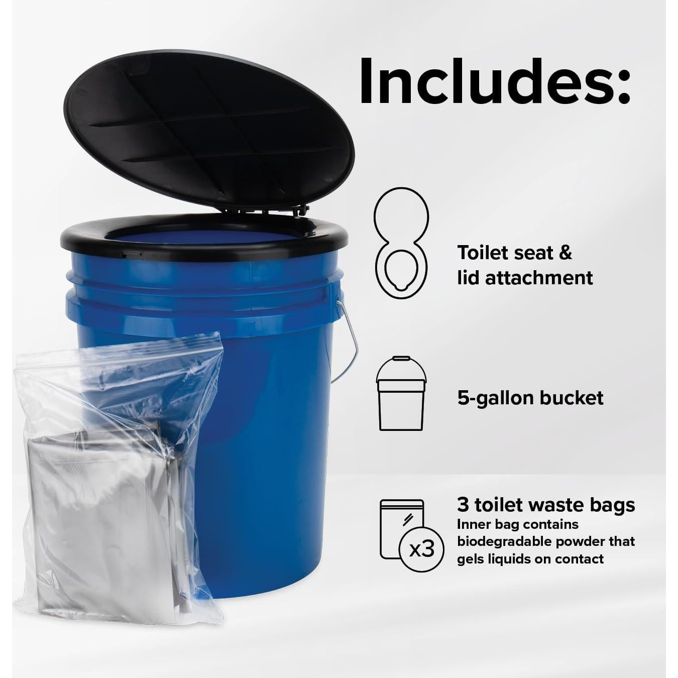 Cubeta de Baño Portátil Camco 18.93L con Asiento y Tapa