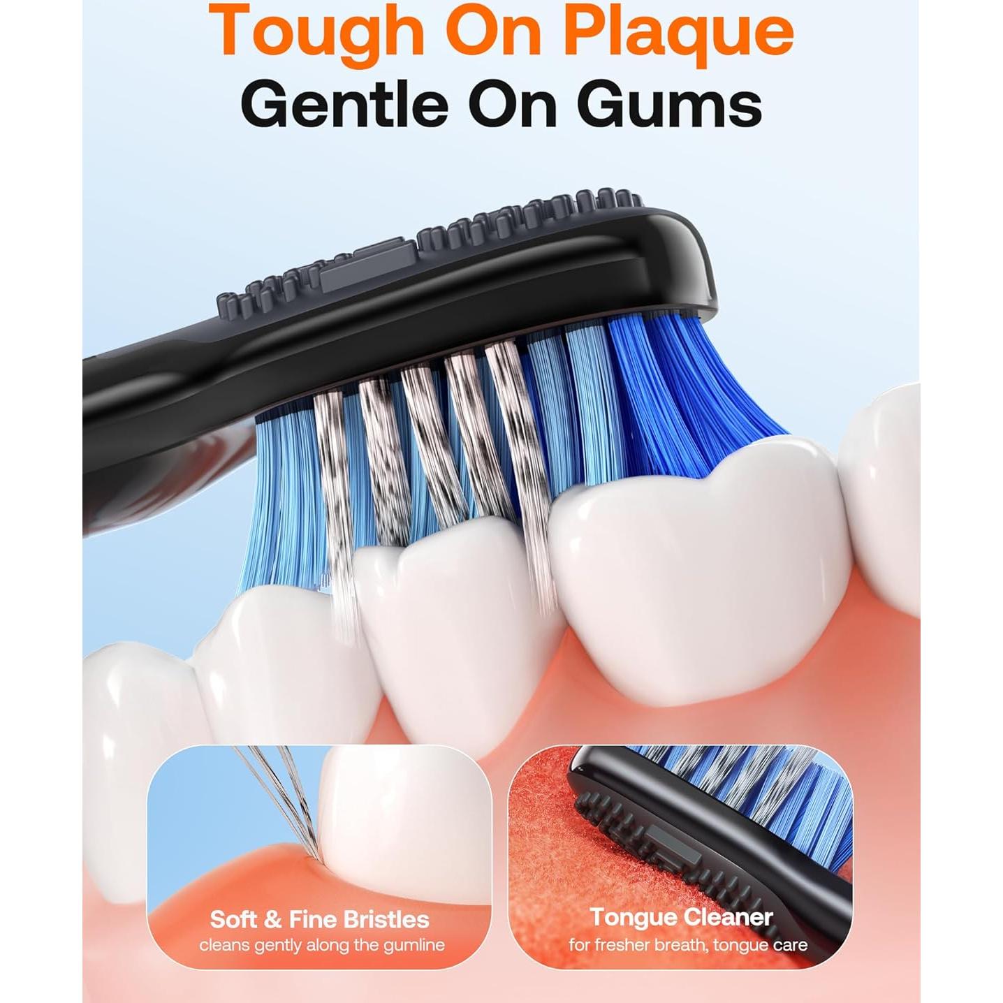 Cepillo de Dientes Eléctrico Bitvae H1D2 Negro con 5 Modos