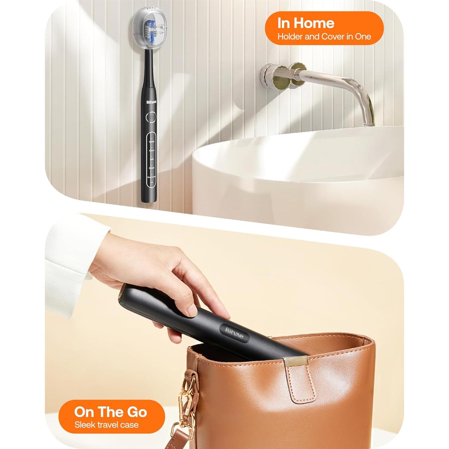 Cepillo de Dientes Eléctrico Bitvae H1D2 Negro con 5 Modos