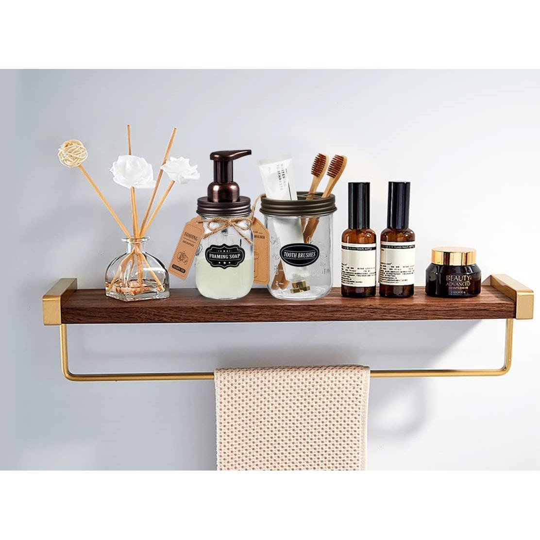 Soporte para Cepillos de Dientes Komashr con Frasco Mason 473ml