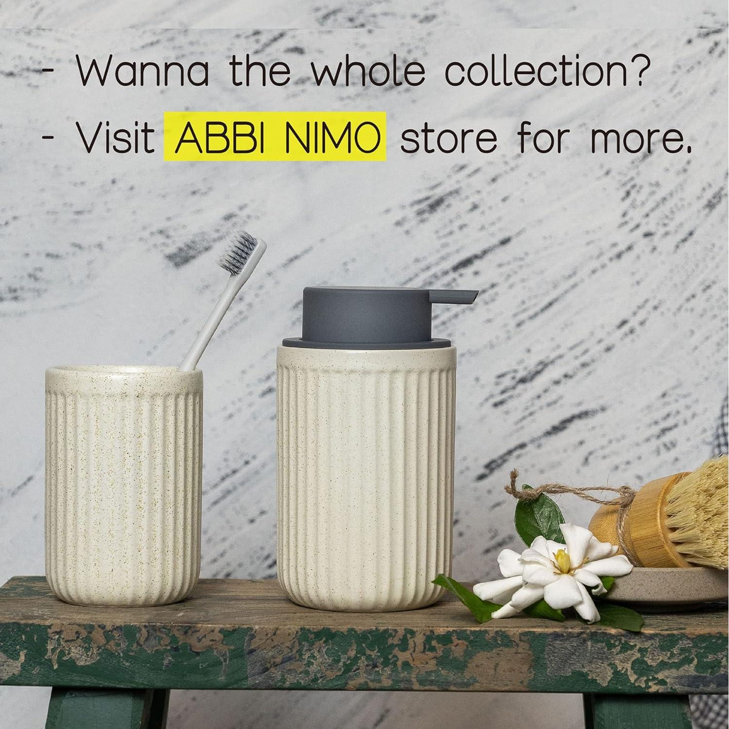 Portacepillos Cerámica Beige Manchado ABBI NIMO 7.1x10.4cm