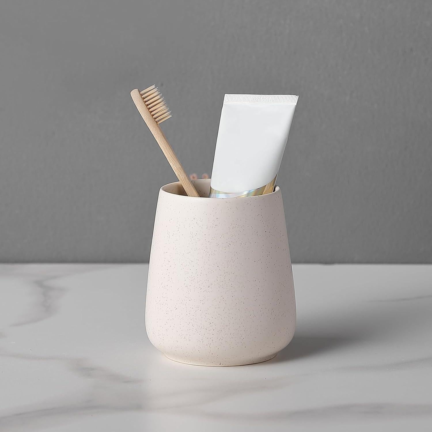 Soporte de Cepillo de Dientes Cerámica Eyrozia Beige Mate