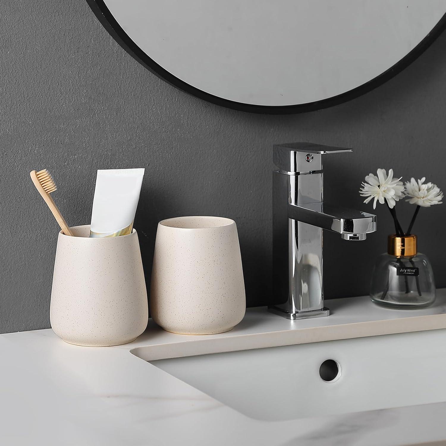 Soporte de Cepillo de Dientes Cerámica Eyrozia Beige Mate