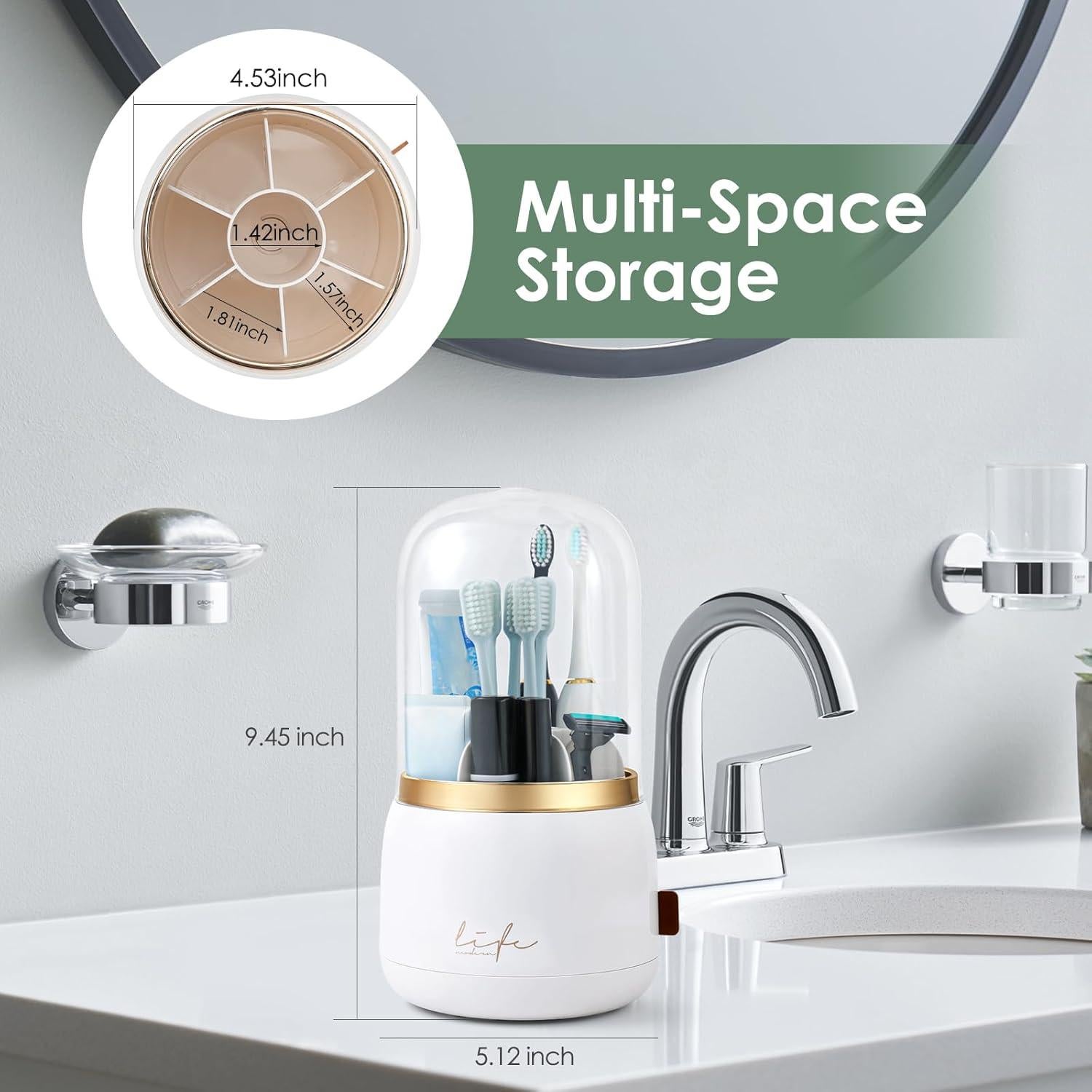 Soporte para Cepillos de Dientes Forest Angle Z55 7 Ranuras