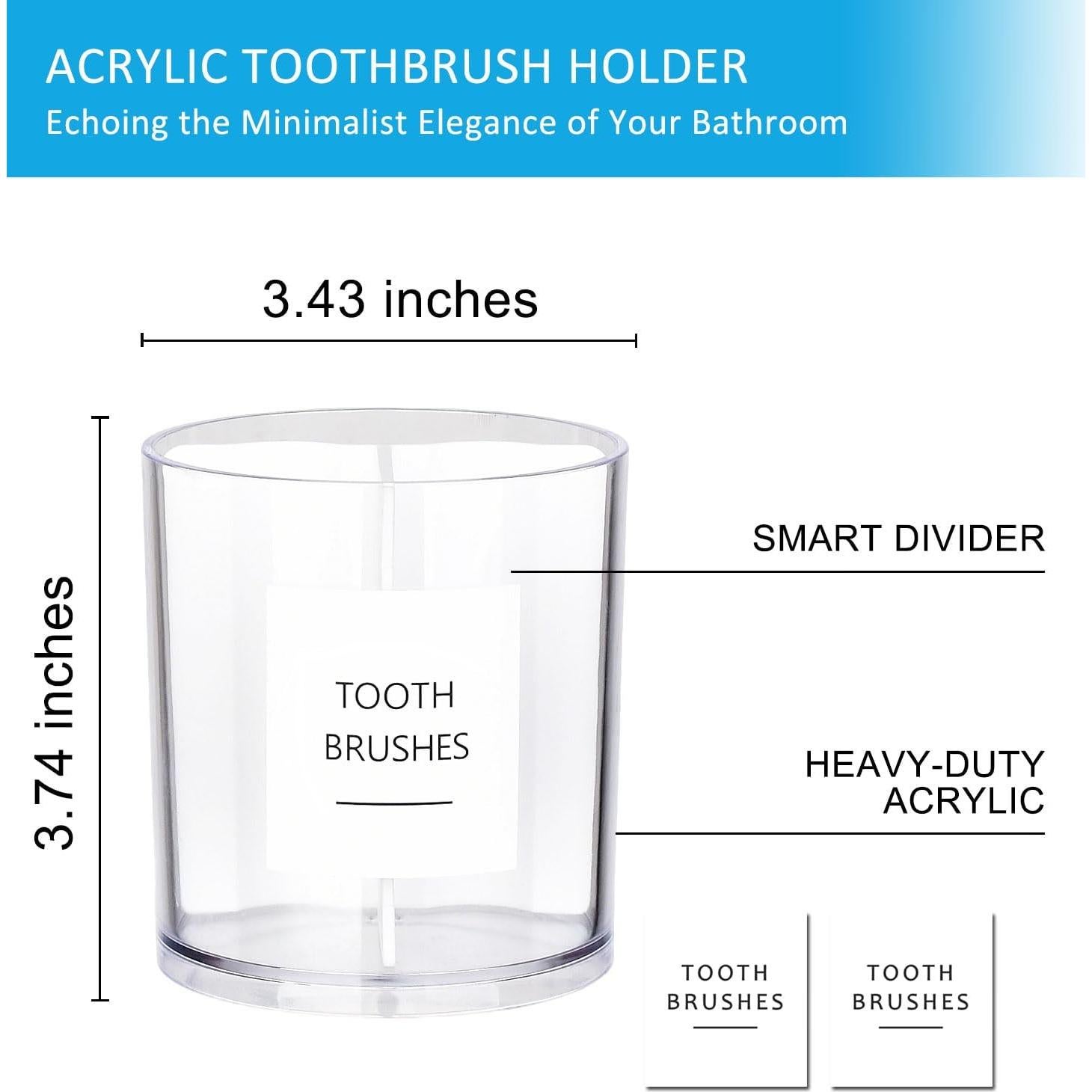 Soporte de Cepillos de Dientes Acrílico ONSOGI Yasusu 3 Compartimentos