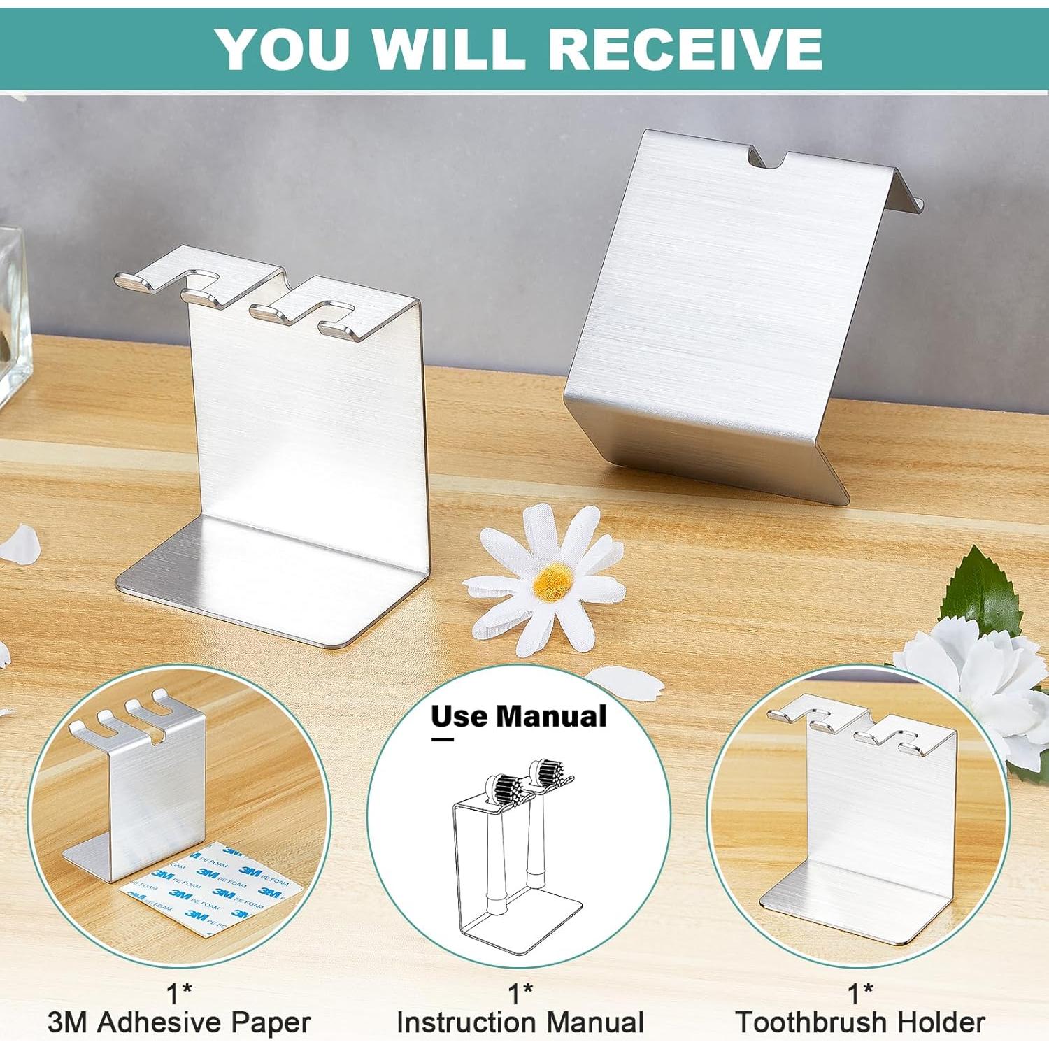 Soporte para Cepillo de Dientes Eléctrico WAYASI Acero Inoxidable