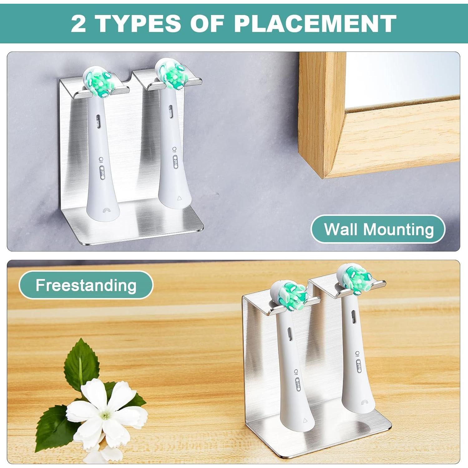 Soporte para Cepillo de Dientes Eléctrico WAYASI Acero Inoxidable