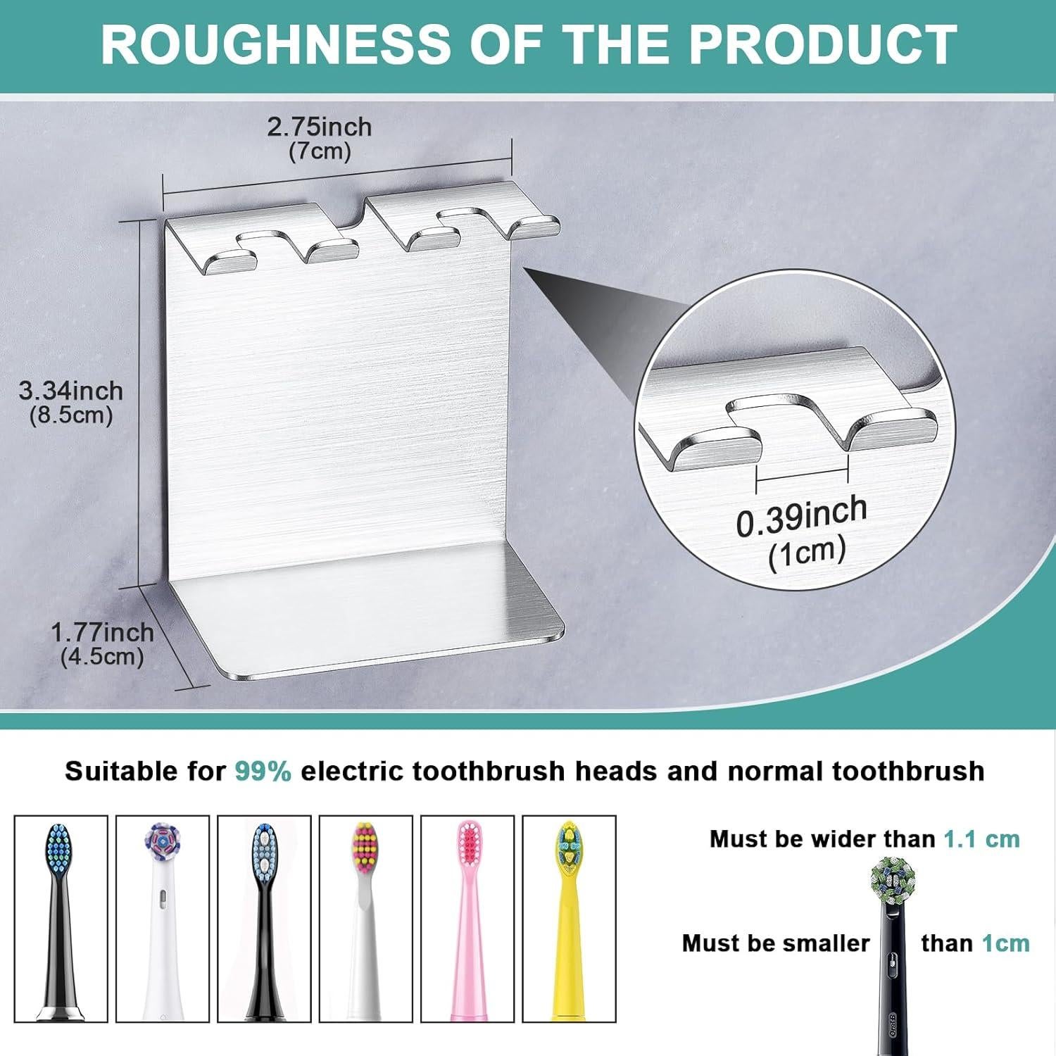 Soporte para Cepillo de Dientes Eléctrico WAYASI Acero Inoxidable