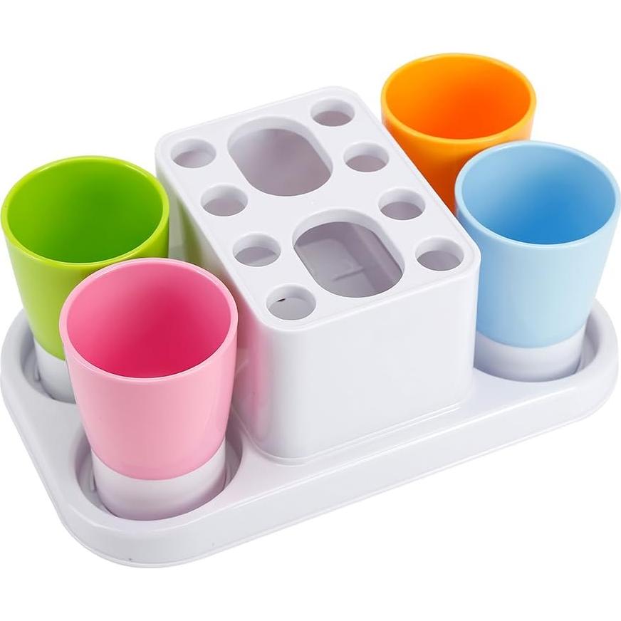 Organizador de Baño Eslite con Soporte para Cepillos 4 Tazas