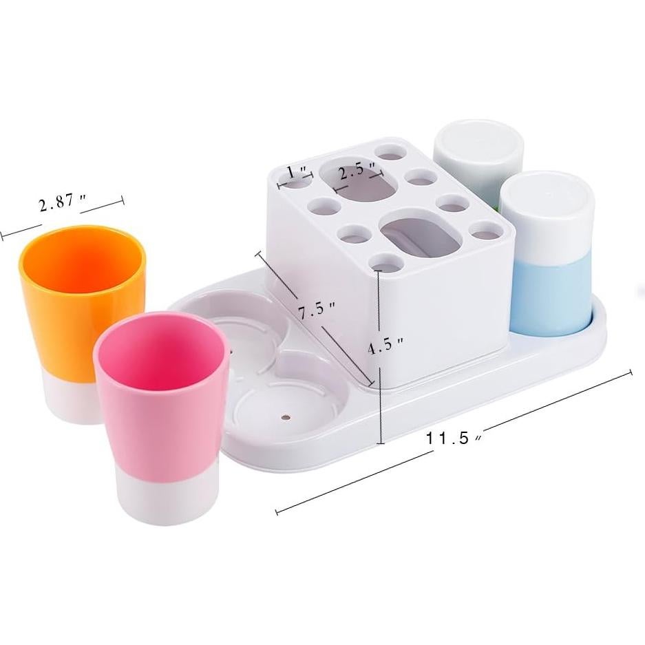 Organizador de Baño Eslite con Soporte para Cepillos 4 Tazas