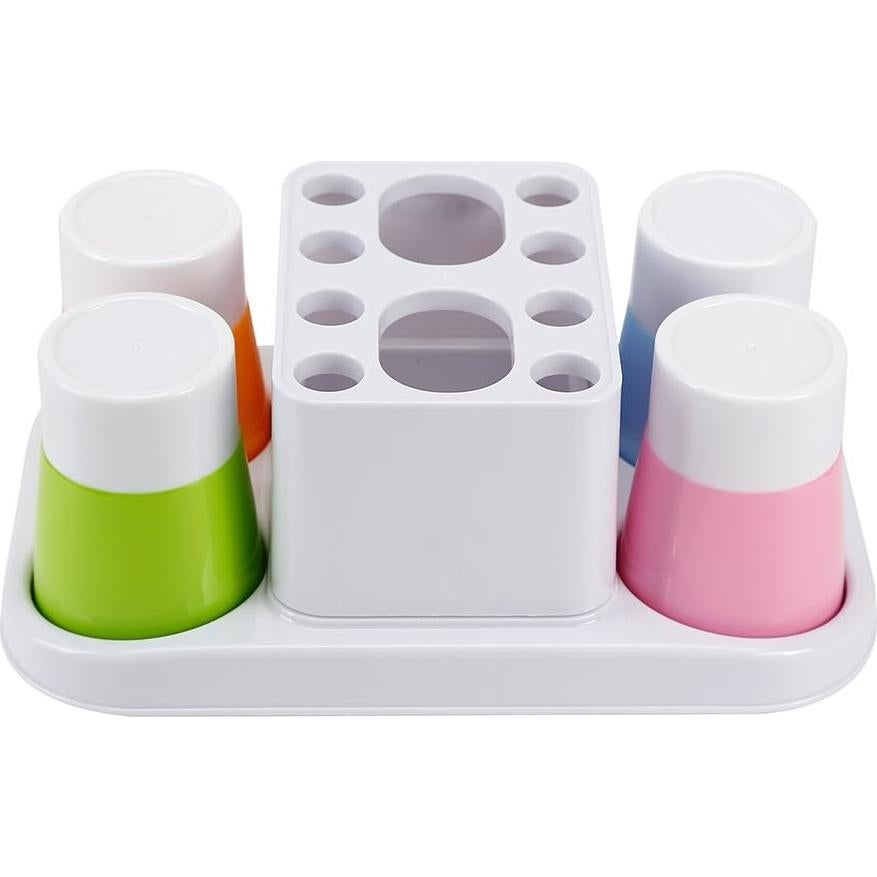 Organizador de Baño Eslite con Soporte para Cepillos 4 Tazas