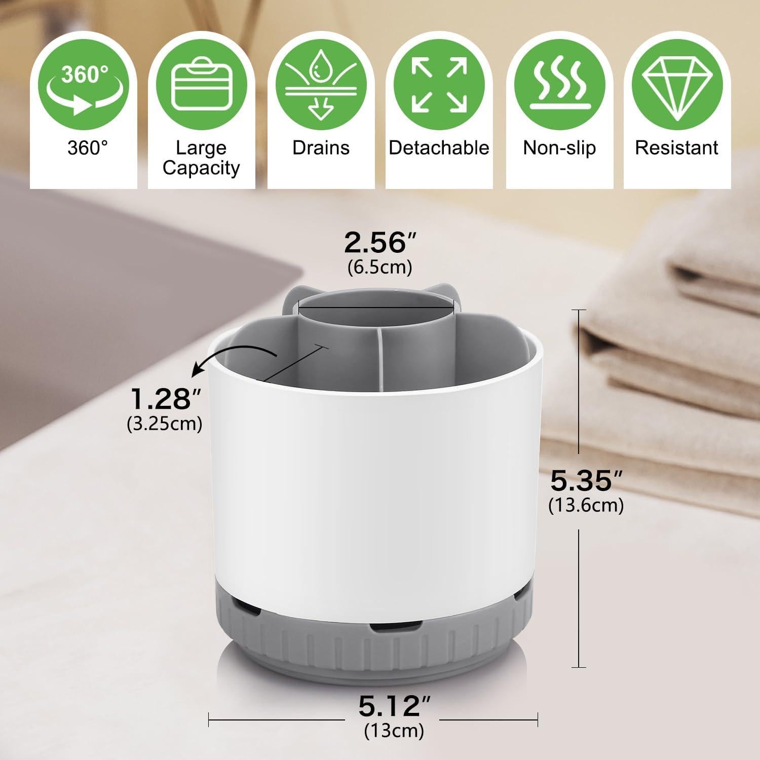 Soporte Rotatorio Blanco para Cepillos de Dientes GFWARE