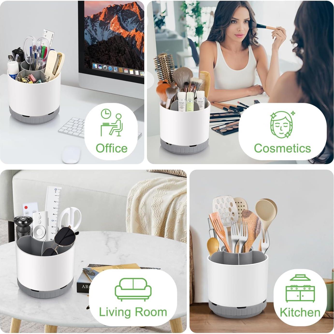 Soporte Rotatorio Blanco para Cepillos de Dientes GFWARE