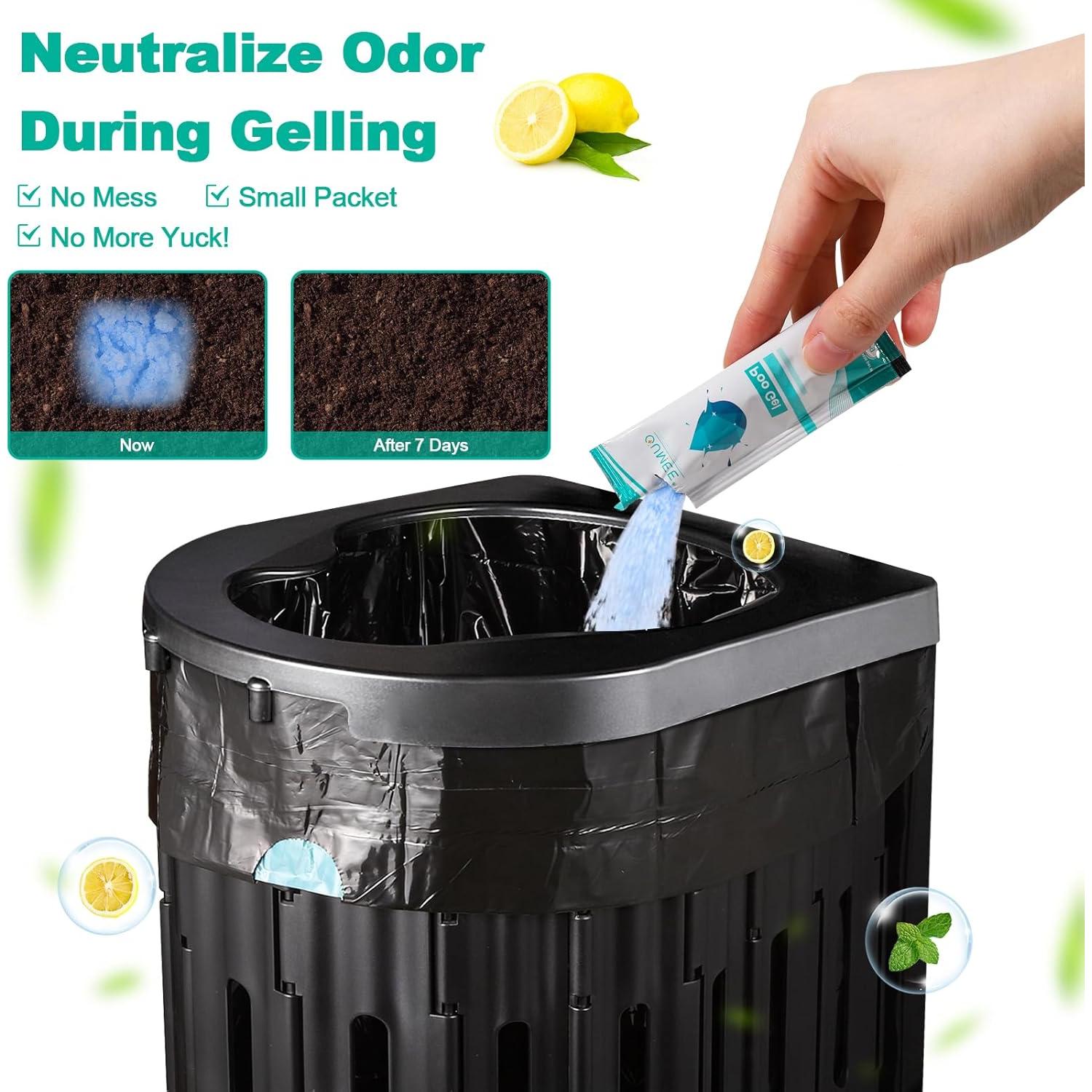 Bolsas para Inodoro Portátil OUMEE 60 Piezas 8 Galones