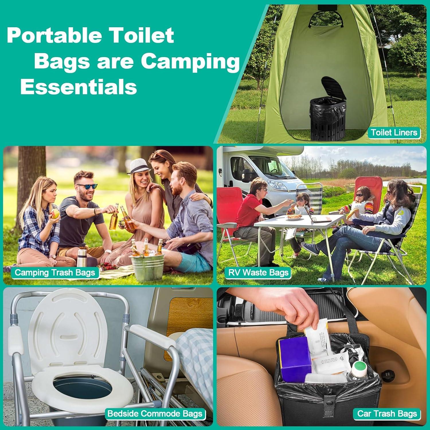 Bolsas para Inodoro Portátil OUMEE 60 Piezas 8 Galones