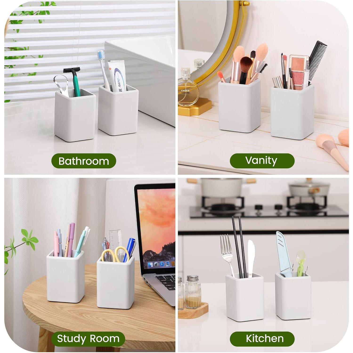 Soporte para Cepillos de Dientes Luxspire 2 PCS Gris Claro