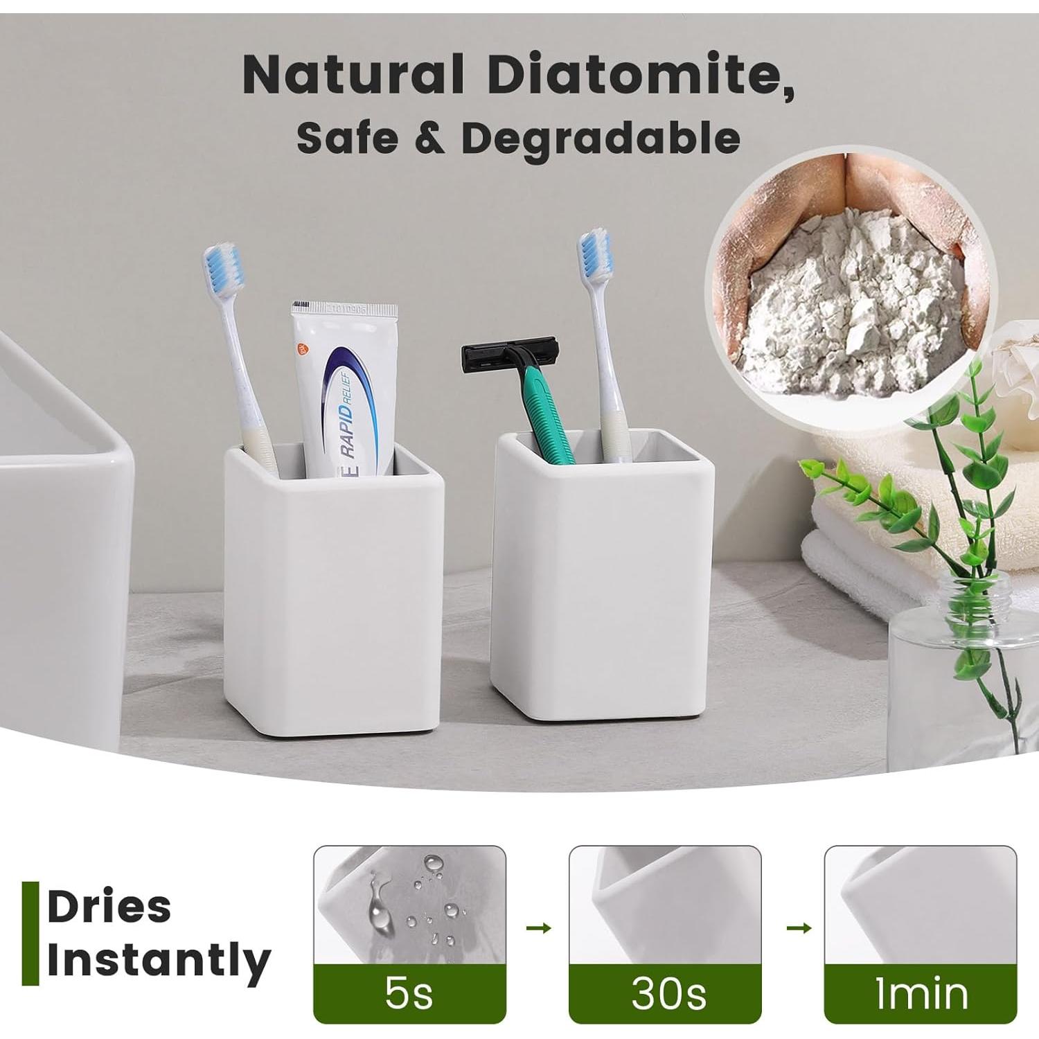 Soporte para Cepillos de Dientes Luxspire 2 PCS Gris Claro