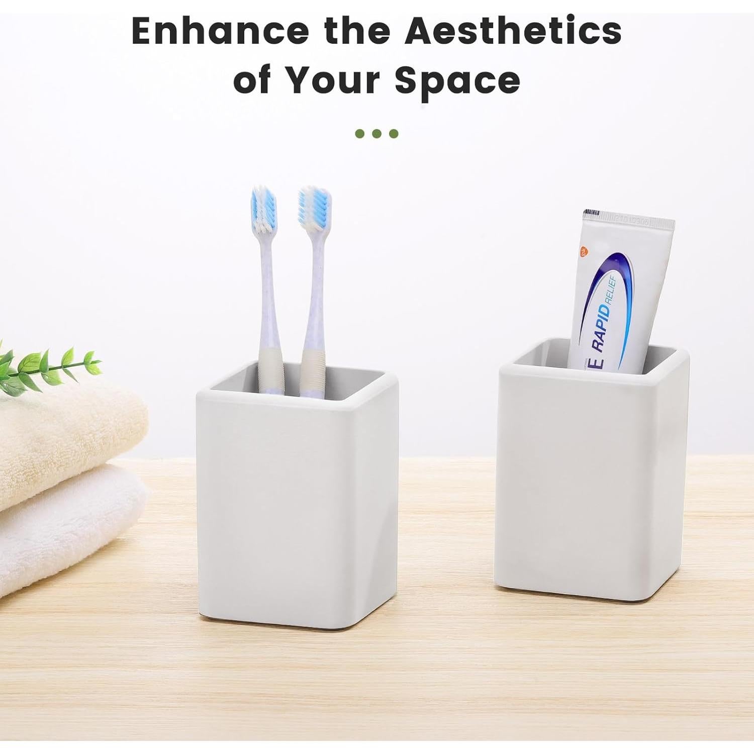 Soporte para Cepillos de Dientes Luxspire 2 PCS Gris Claro