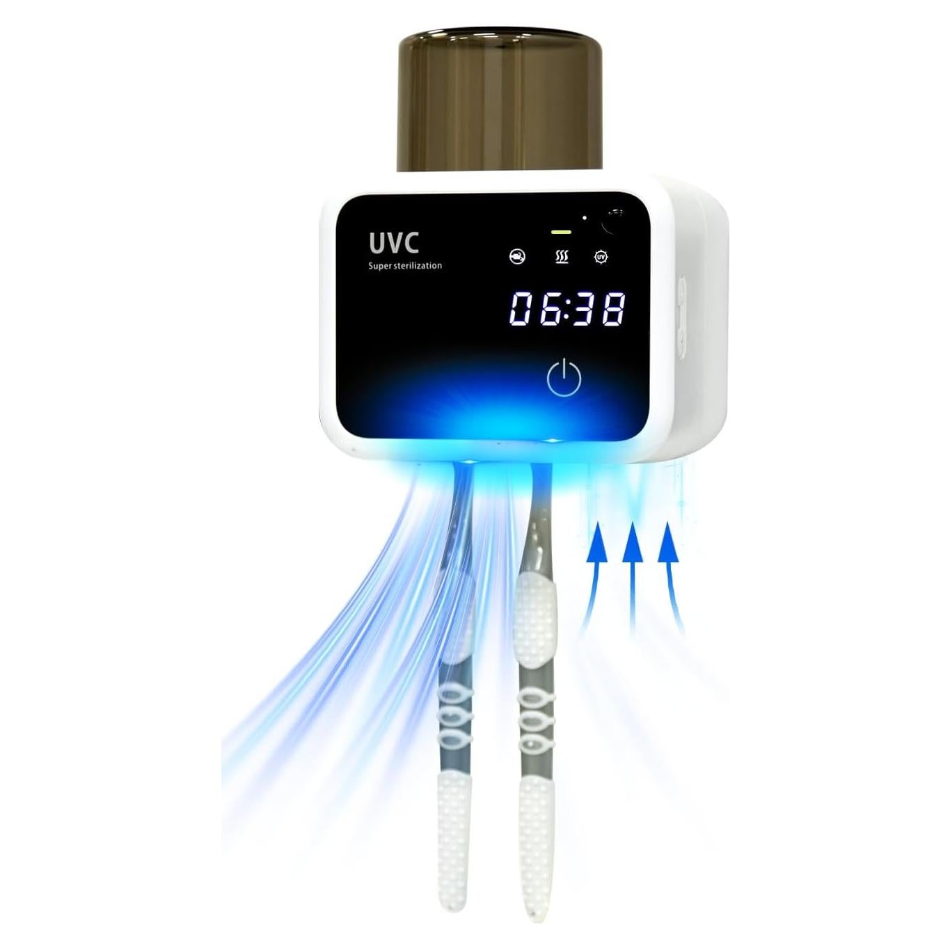 Limpiador de Cepillos de Dientes GFBEBDV 3 Pasos LED Montado en Pared