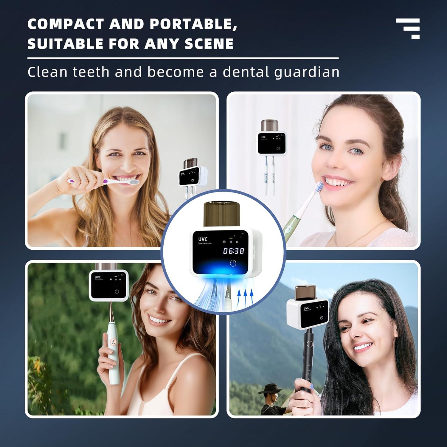 Limpiador de Cepillos de Dientes GFBEBDV 3 Pasos LED Montado en Pared