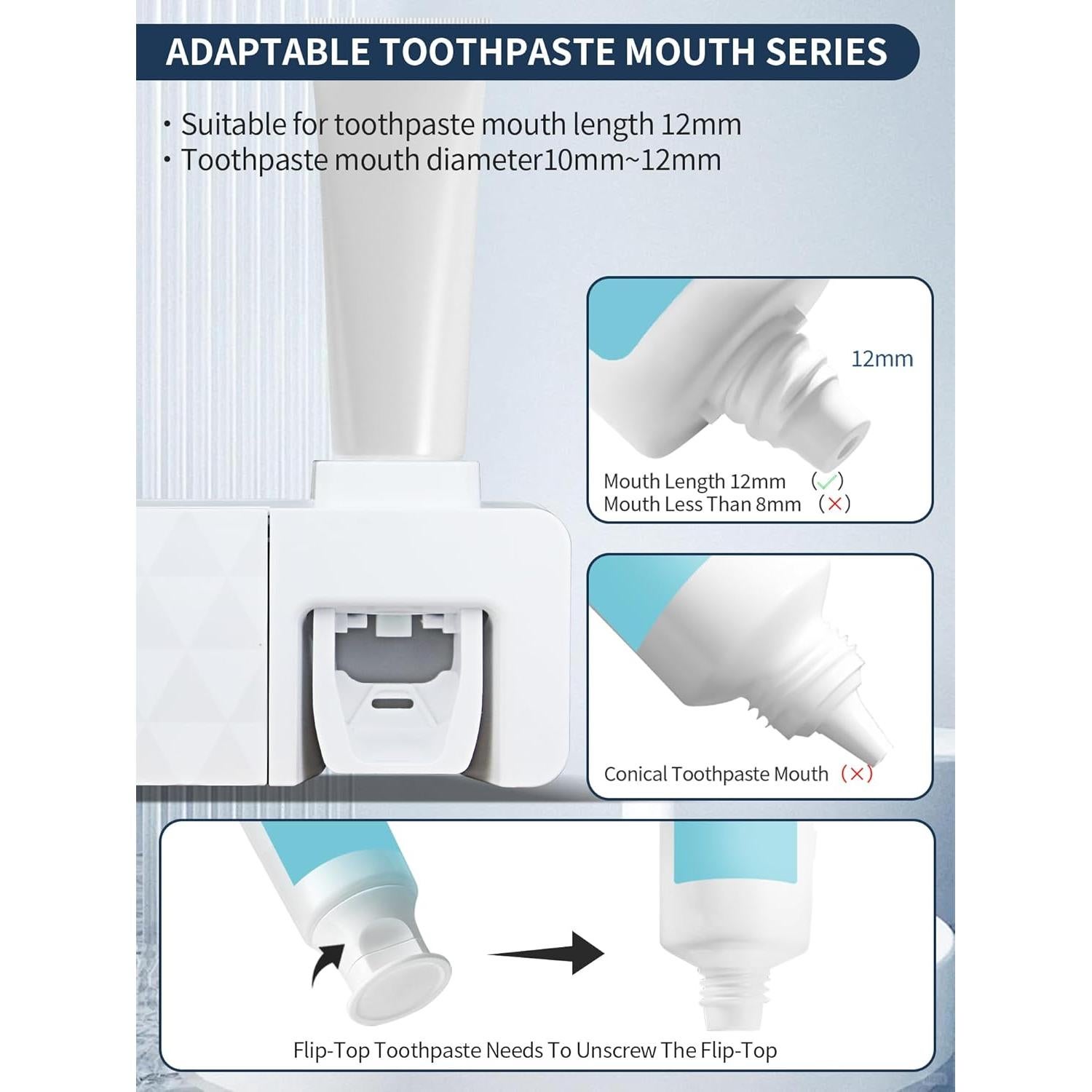 Soporte para Cepillos de Dientes OVAS HOO con Dispensador Blanco