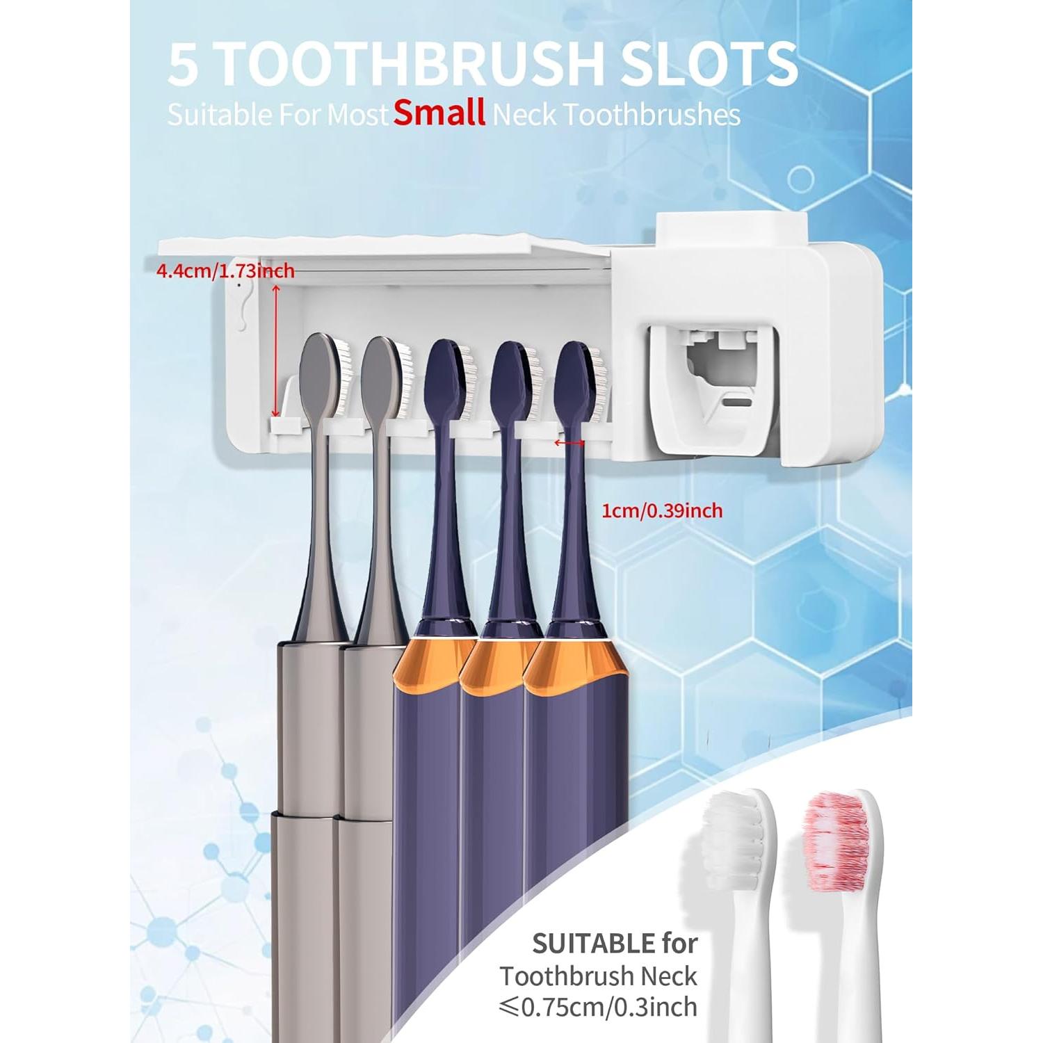 Soporte para Cepillos de Dientes OVAS HOO con Dispensador Blanco