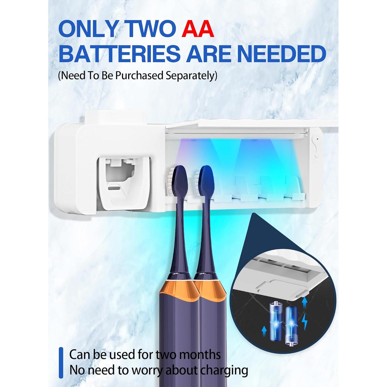 Soporte para Cepillos de Dientes OVAS HOO con Dispensador Blanco