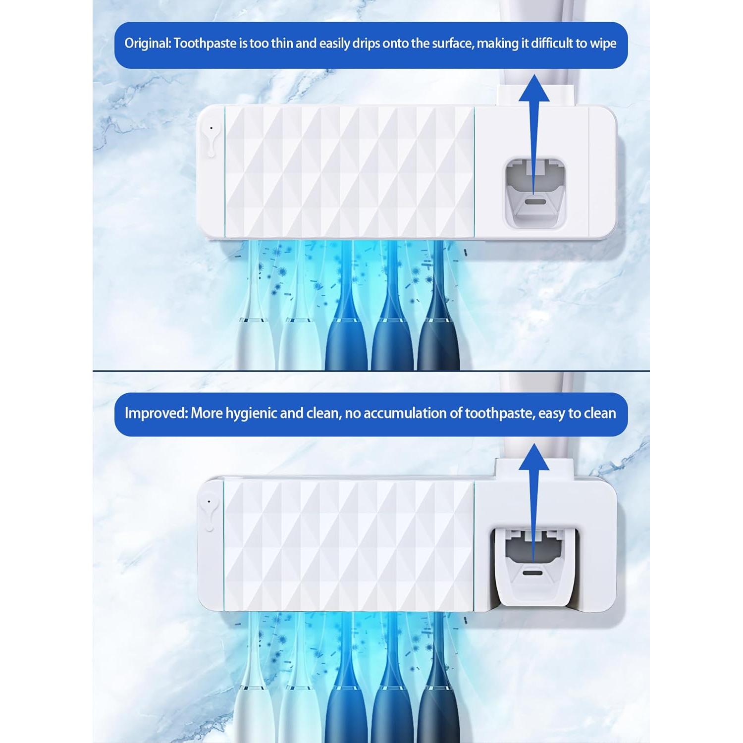 Soporte para Cepillos de Dientes OVAS HOO con Dispensador Blanco