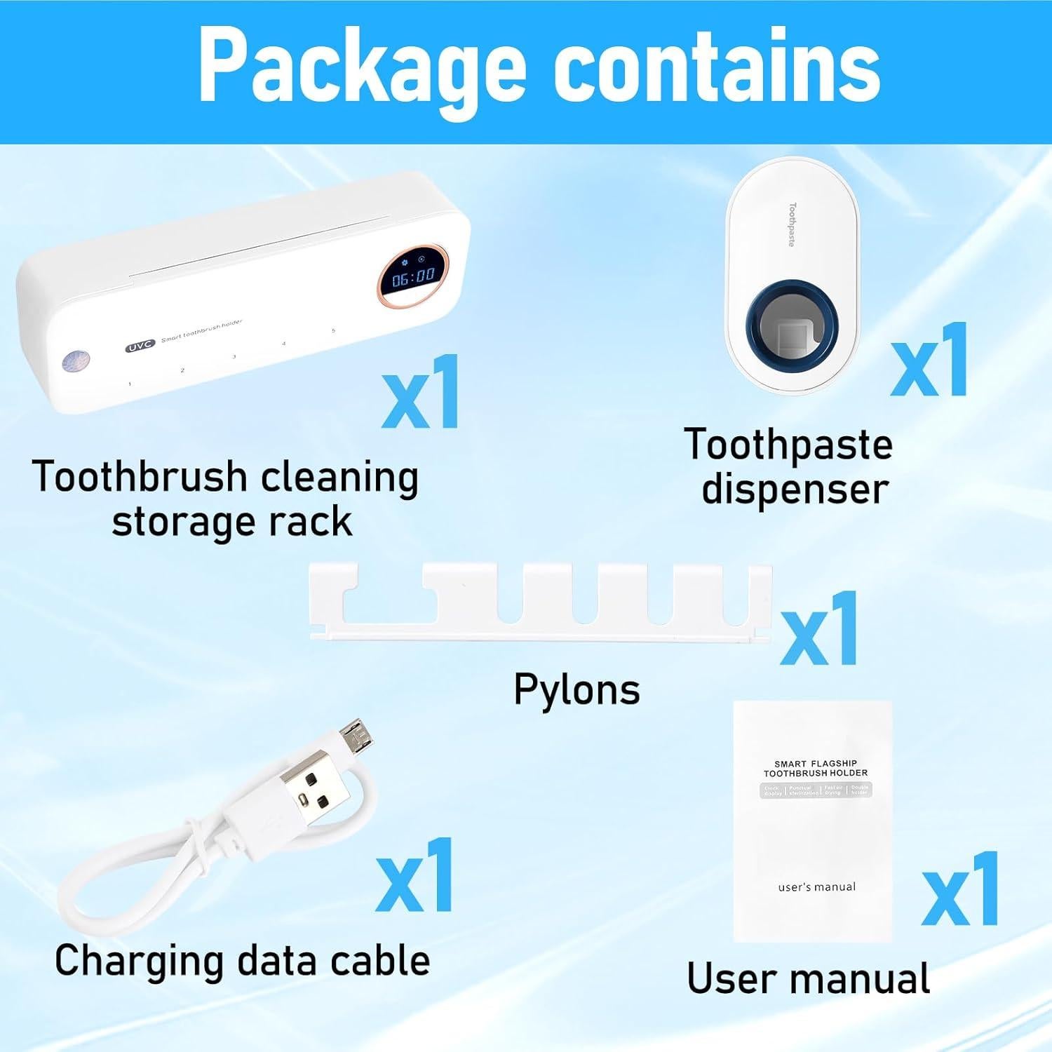 Limpiador de Cepillos de Dientes GFBEBDV con Dispensador Automático