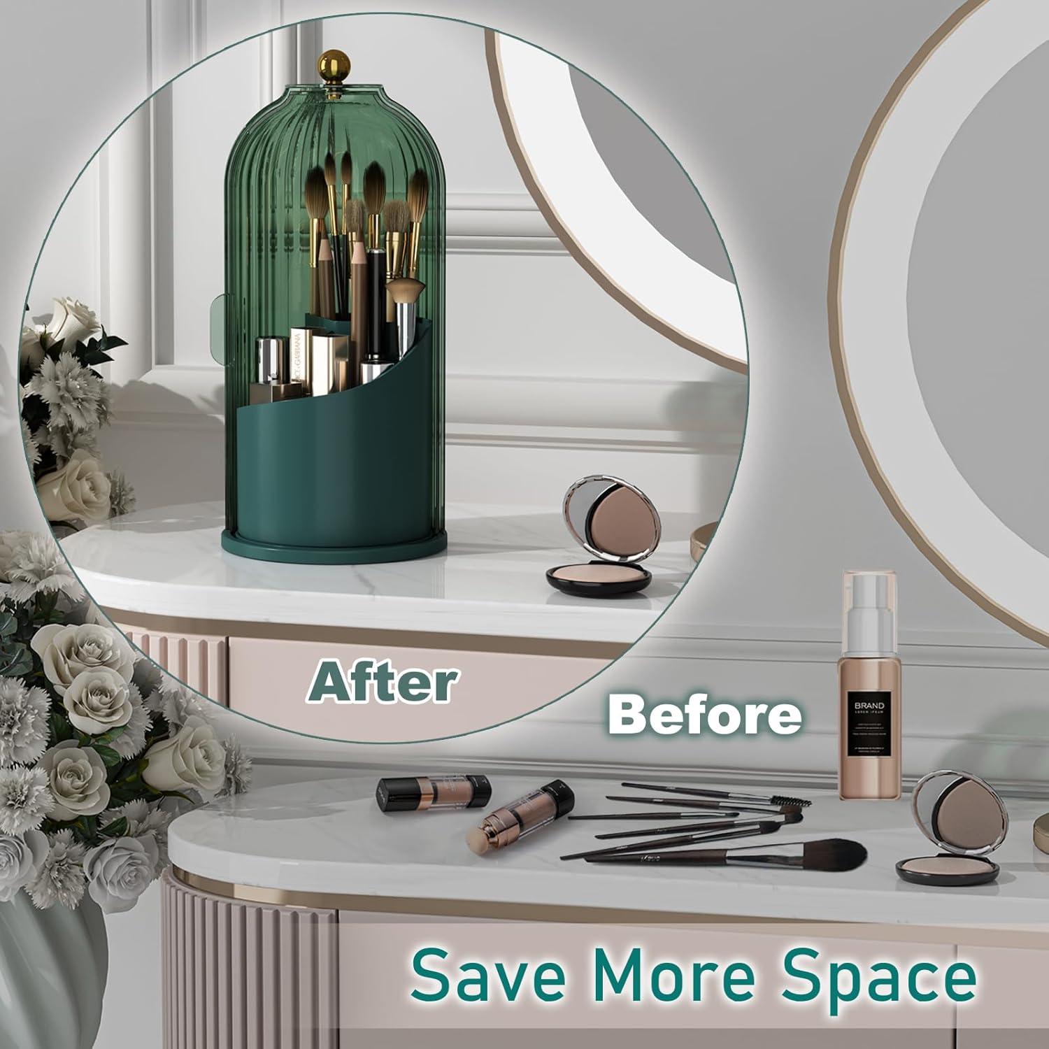 Soporte para Brochas de Maquillaje GAXmi Verde 360° Rotatorio