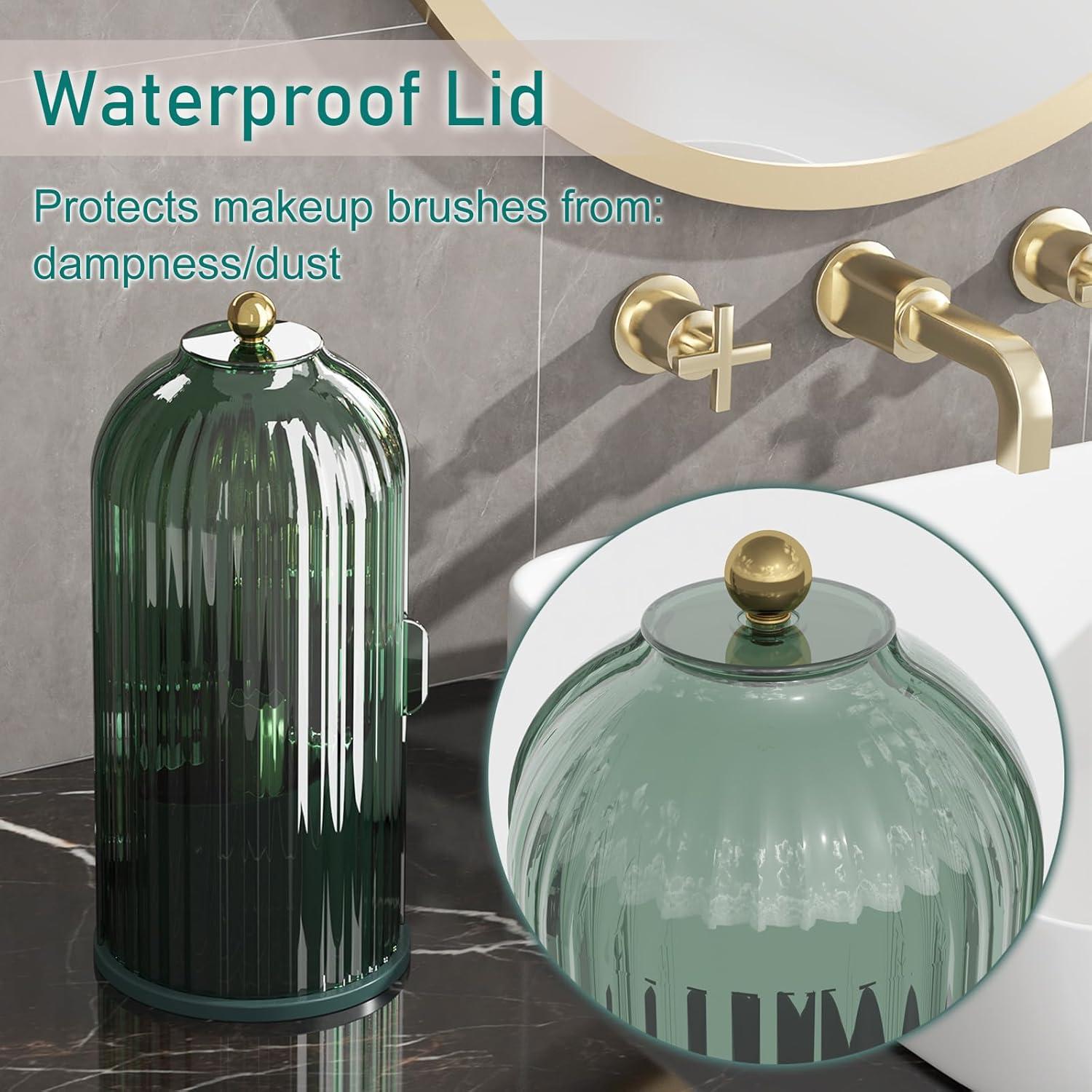 Soporte para Brochas de Maquillaje GAXmi Verde 360° Rotatorio