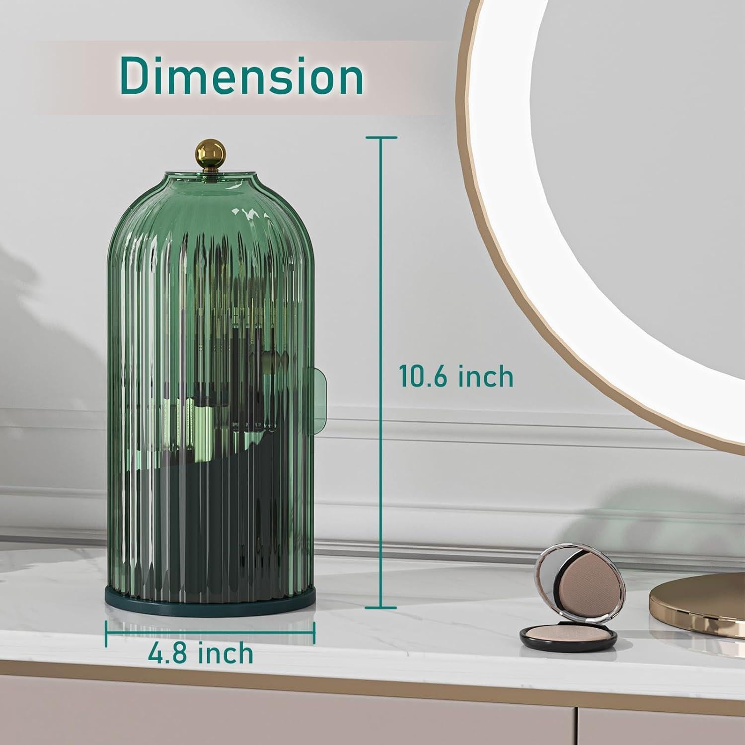 Soporte para Brochas de Maquillaje GAXmi Verde 360° Rotatorio