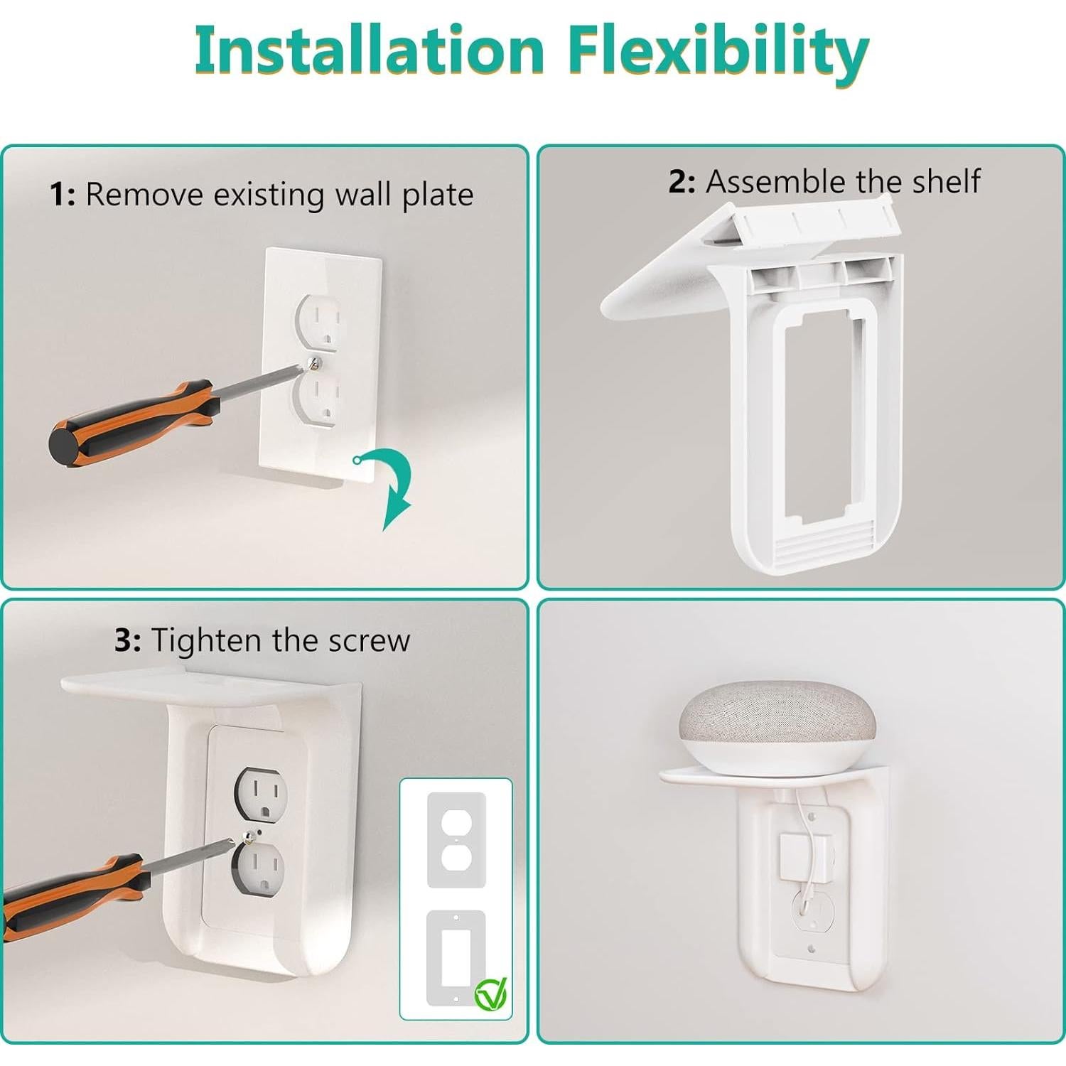 Soporte de Estante de Pared WALI OLS001-W Blanco 10 kg